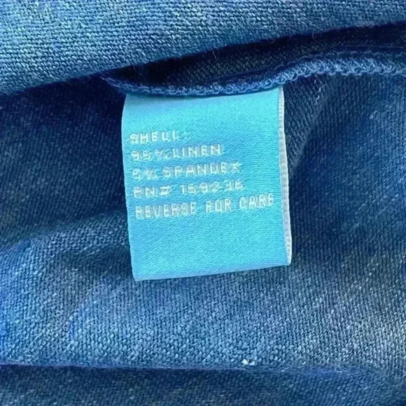 J. McLaughlin Blue Linen Stitch Embroidered Tassel Casual Top Women's Small - Picture 8 of 11